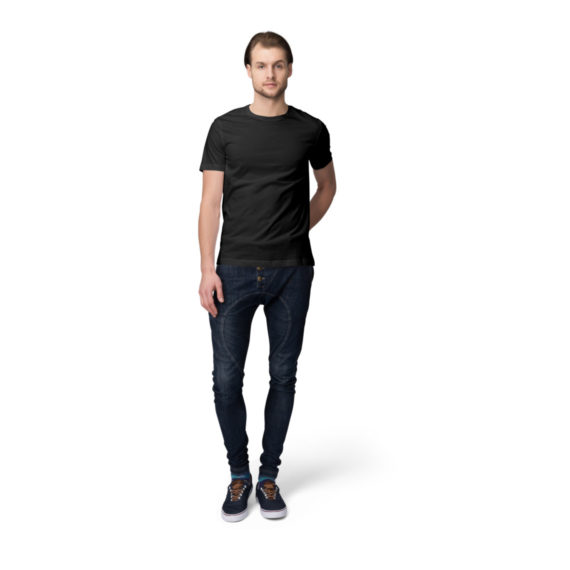 Rely Bazaar Black Plain Half Sleeves T-shirt