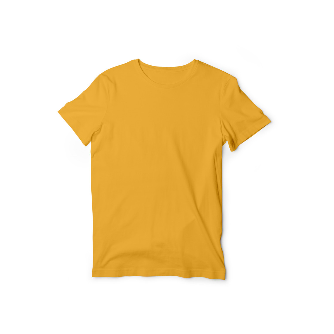 Men’s Round Neck Half Sleeves Solid Plain Golden Yellow T-Shirt ...